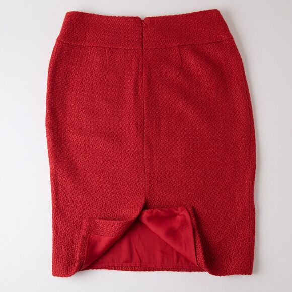 Moulinette Soeurs Pencil Skirt 6 Tweed Classic Boucle Wool Retro Valentines Day - Picture 8 of 9